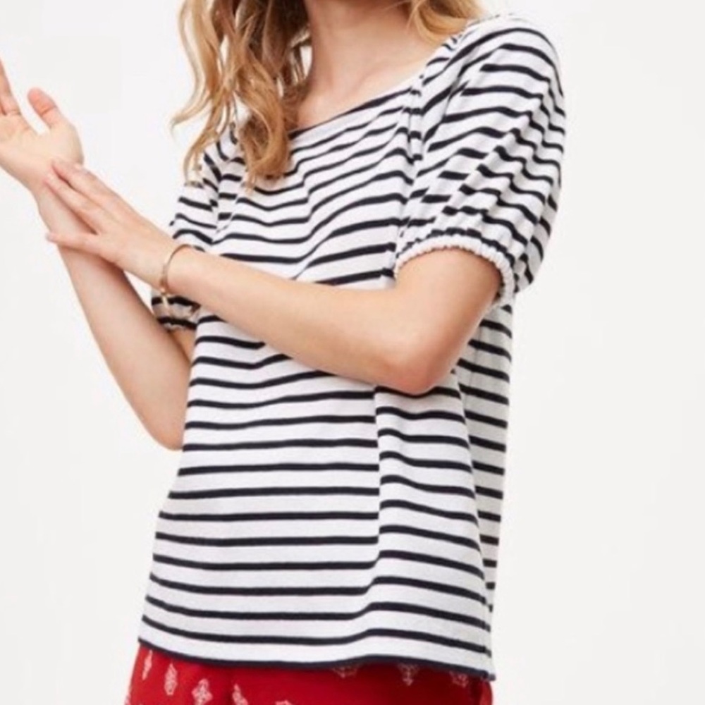Loft • Navy • Stipe • Top